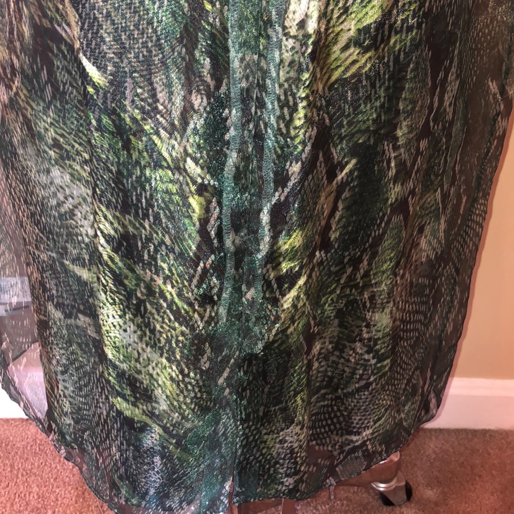 Beautiful Green Python Sheer Dress With Slip! - image 7